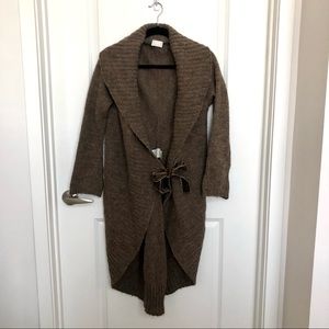 Oltre wool alpaca tie front cardigan